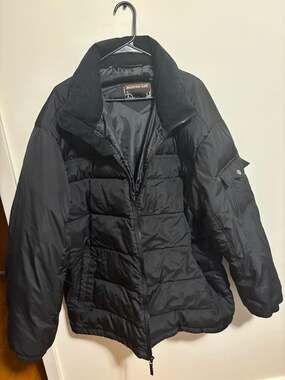 Mountain Club Black Puffer Jacket with Sleeve Utility Pocket
